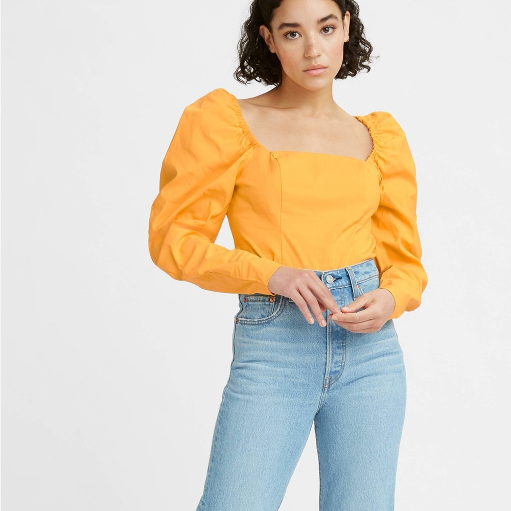 LEVI’S Junie Mutton Sleeve Blouse 💛
Size XL | Color: Yellow | NWT